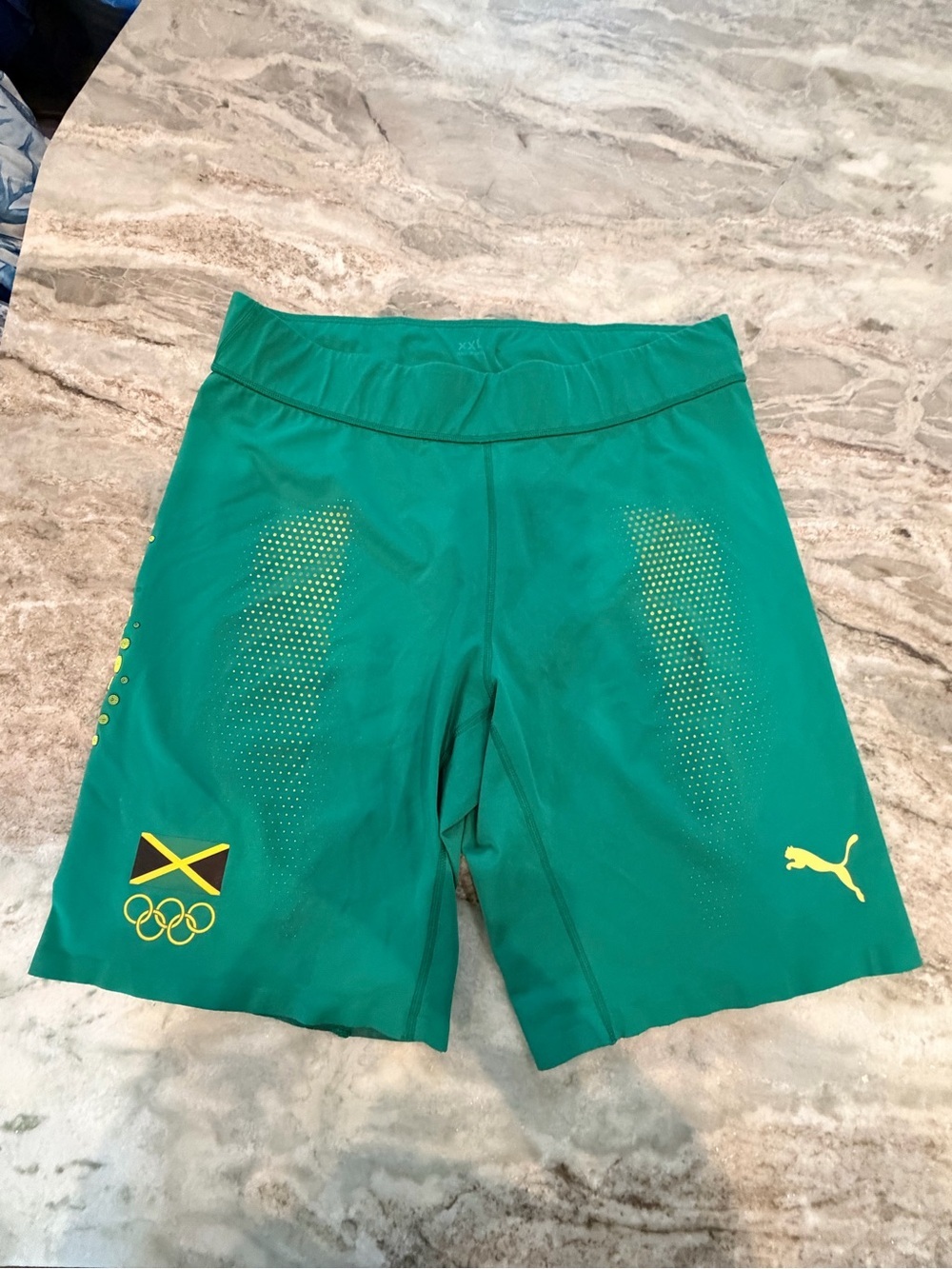Puma Jamaica Olympic Compression Shorts XXL Green Performance Activewear
